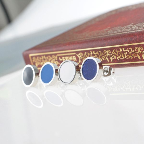 white/black/blue/purple round stud earrings for men trendy simple stainless steel men's stud earrings jewelry brincos, Golden;silver
white/black/blue/purple round stud earrings for men trendy simple stainless steel men's stud earrings jewelry brincos, Golden;silver