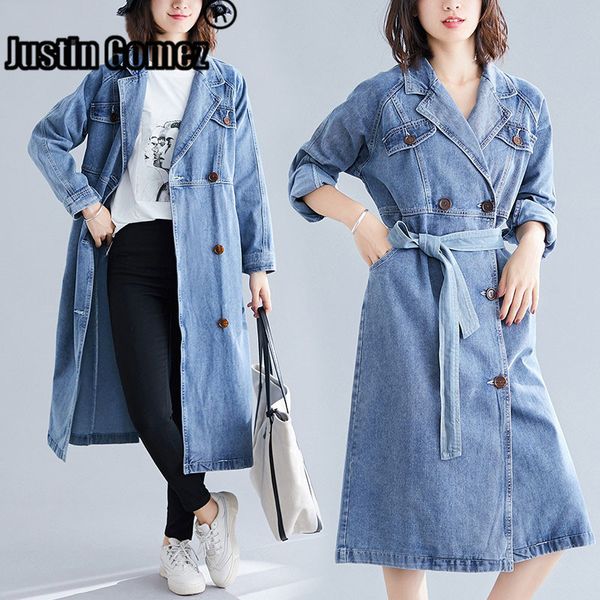 lapel waist denim windbreaker coat female fashion casual long trench coats cut wind female korean style women denim trench coat, Tan;black
lapel waist denim windbreaker coat female fashion casual long trench coats cut wind female korean style women denim trench coat, Tan;black
