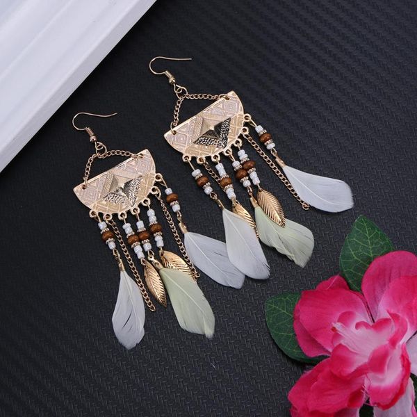 2017 vintage leaf colorful beads long feather dangle earrings for women bohemia tassel drop ethnic earring jewelry, Silver
2017 vintage leaf colorful beads long feather dangle earrings for women bohemia tassel drop ethnic earring jewelry, Silver