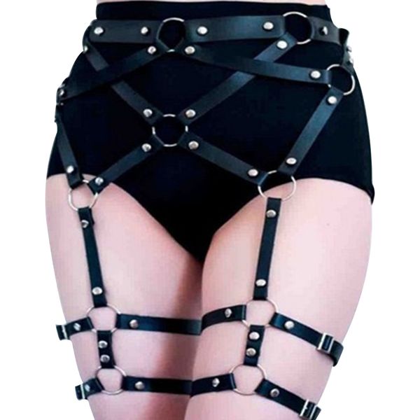 fashion body bondage women faux leather harness thigh leg garter waist belts, Black;brown
fashion body bondage women faux leather harness thigh leg garter waist belts, Black;brown