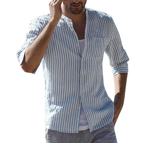 men's casual shirts autumn fashion long sleeve camisa baggy linen blend striped three quarter pocket stand collar -3xl, White;black
men's casual shirts autumn fashion long sleeve camisa baggy linen blend striped three quarter pocket stand collar -3xl, White;black