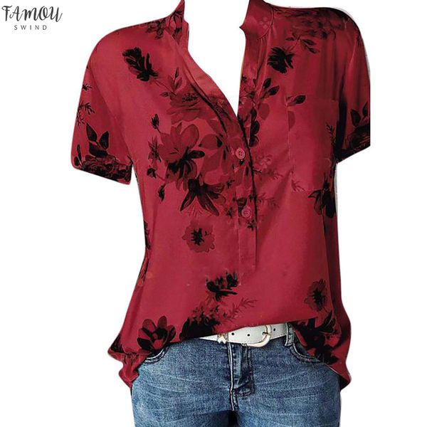 2020 fashion women blouses printing pocket plus size short sleeve easy shirt womens and blouses short sleeve blusas ad, White
2020 fashion women blouses printing pocket plus size short sleeve easy shirt womens and blouses short sleeve blusas ad, White