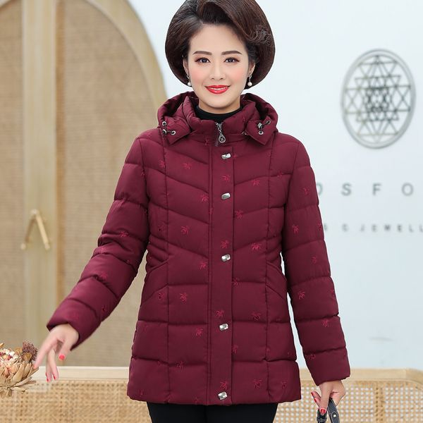 winter coat women middle-aged cotton women's mother's winter coat solid color slim cotton jackets female, Black
winter coat women middle-aged cotton women's mother's winter coat solid color slim cotton jackets female, Black