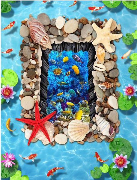 custom 3d mural floor wallpaper lotus carp starfish shell 3d waterproof for bathroom 3d floor wall stickers vinyl kitchen wall paper
custom 3d mural floor wallpaper lotus carp starfish shell 3d waterproof for bathroom 3d floor wall stickers vinyl kitchen wall paper