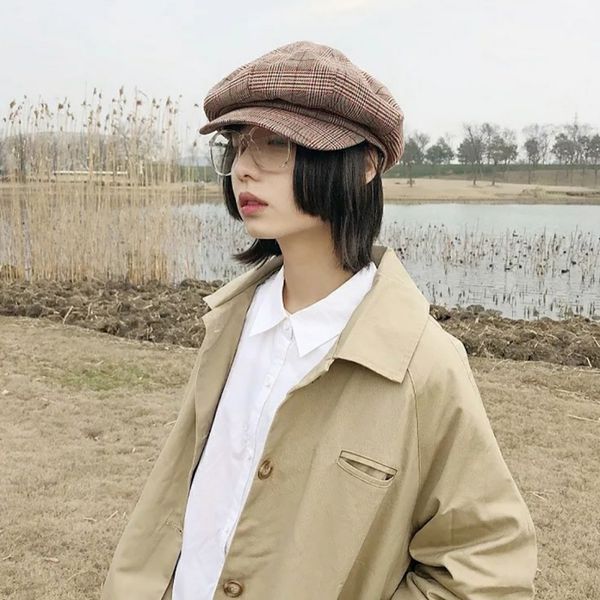 british retro lattice octagonal cap painter hat bucket hats men women hunting fishing outdoor cap fisherman climbing hat, Black;white
british retro lattice octagonal cap painter hat bucket hats men women hunting fishing outdoor cap fisherman climbing hat, Black;white