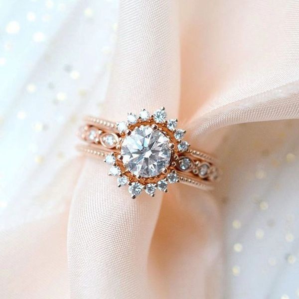 cute fashion rose gold color flower wedding rings vintage engagement rings for women cz jewelry, Slivery;golden
cute fashion rose gold color flower wedding rings vintage engagement rings for women cz jewelry, Slivery;golden