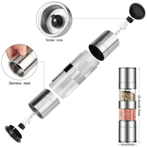 2 in 1 salt and pepper grinder set,stainless steel salt grinder with adjustable ceramic rotor, salt mill and pepper mill shaker, coffee grin
2 in 1 salt and pepper grinder set,stainless steel salt grinder with adjustable ceramic rotor, salt mill and pepper mill shaker, coffee grin