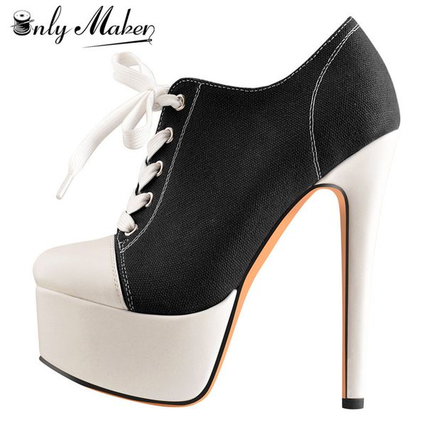 onlymaker 2020 women's high heel platform ankle bootie lace up stiletto k boots plus size us5~us15, Black
onlymaker 2020 women's high heel platform ankle bootie lace up stiletto k boots plus size us5~us15, Black