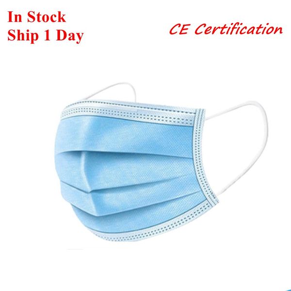 в наличии! одноразовые маски для лица 3 слоя ушной петли пыли рот маски крышка мягкая дышащая для блокировки пыли защита от загрязнения возд