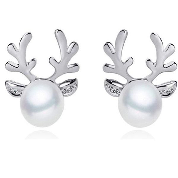 women elegant xmas reindeer earring stud fashion design round white freshwater cultured pearl deer earrings women girls' jewelry bijoux, Golden;silver
women elegant xmas reindeer earring stud fashion design round white freshwater cultured pearl deer earrings women girls' jewelry bijoux, Golden;silver