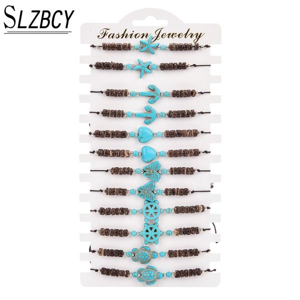 slzbcy woman adjustable stone jewelry vintage braided rope bracelets charm anchor heart turtle starfish bracelet bangle, Golden;silver
slzbcy woman adjustable stone jewelry vintage braided rope bracelets charm anchor heart turtle starfish bracelet bangle, Golden;silver