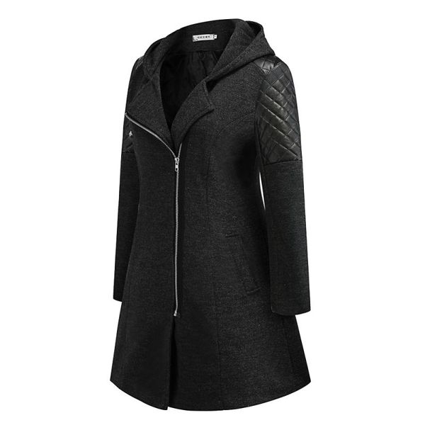 casual fashion long sleeve zipped coat women winter casual office warm patchwork outerwear, Black
casual fashion long sleeve zipped coat women winter casual office warm patchwork outerwear, Black