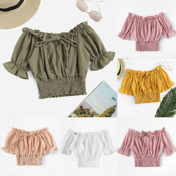 emmababy 2019 toddler kids baby girls blouses off shoulder empire waist 3/4 sleeve solid blouse summer outfit top, White;black
emmababy 2019 toddler kids baby girls blouses off shoulder empire waist 3/4 sleeve solid blouse summer outfit top, White;black