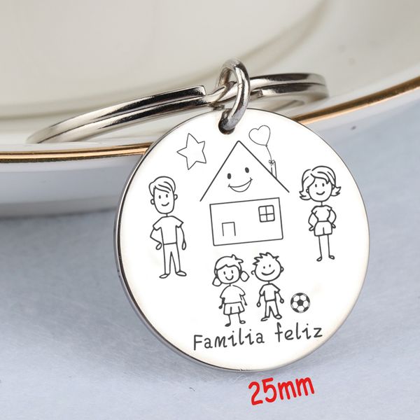 stick family keychain hand stamped stainless steel round keychain for family member gift customized accessories, Silver
stick family keychain hand stamped stainless steel round keychain for family member gift customized accessories, Silver