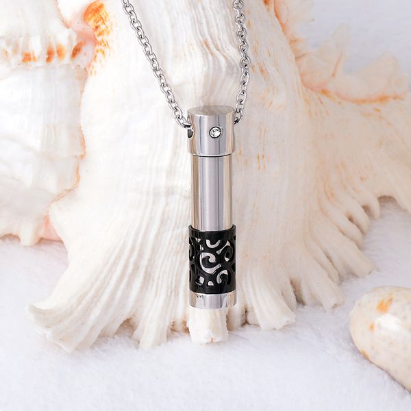 hai2451 black cover bottle shape stainless steel cremation necklace, loss of love tube ashes holder waterproof cremation pendant urns, Silver
hai2451 black cover bottle shape stainless steel cremation necklace, loss of love tube ashes holder waterproof cremation pendant urns, Silver