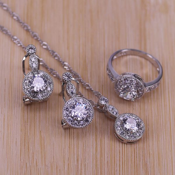 new fashion round white cubic zirconia 925 sterling silver wedding jewelry sets earrings pendant necklace rings size 6-10, Slivery;golden
new fashion round white cubic zirconia 925 sterling silver wedding jewelry sets earrings pendant necklace rings size 6-10, Slivery;golden