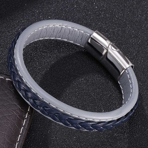 fashion men jewelry gray blue leather bracelet black/silver/gold magnetic buckle bangles male wrist band gifts s0011, Golden;silver
fashion men jewelry gray blue leather bracelet black/silver/gold magnetic buckle bangles male wrist band gifts s0011, Golden;silver