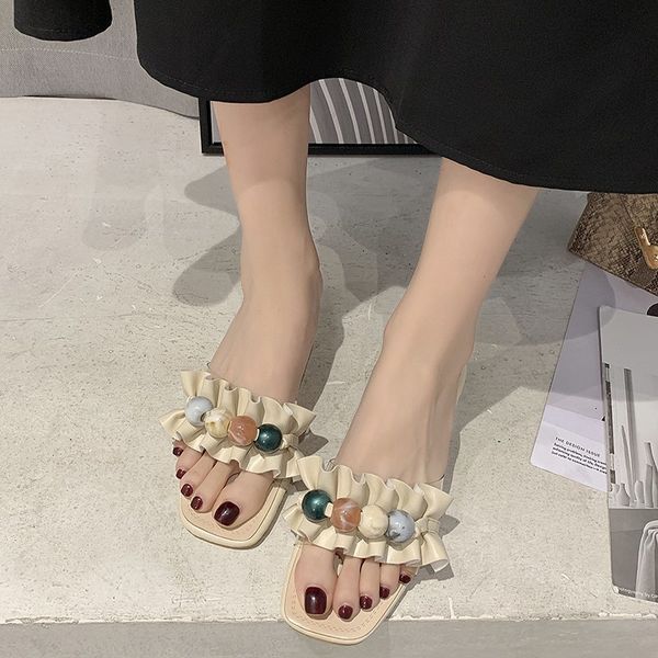 2020 summer new fashion with sandals and slippers female wild wear beaded thick heel slippers sandals z797, Black
2020 summer new fashion with sandals and slippers female wild wear beaded thick heel slippers sandals z797, Black