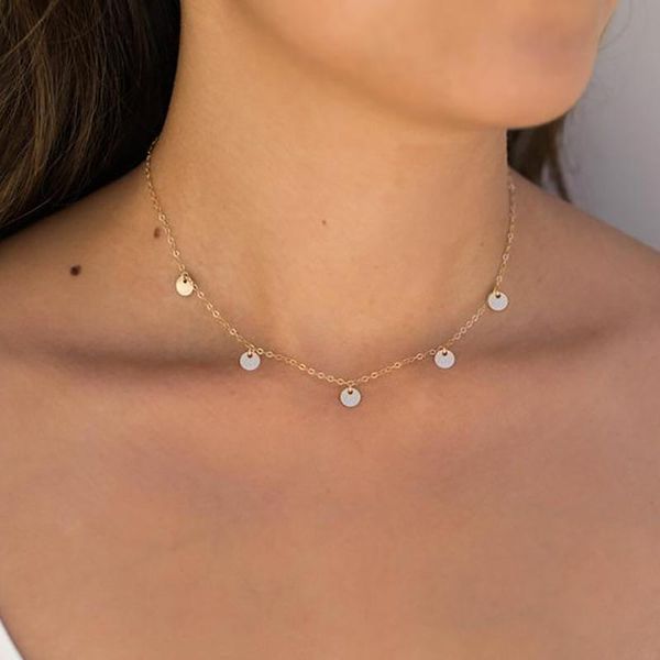 european and american jewelry creative fashion necklace choker simple round sequin necklace women's accessories xl613, Silver
european and american jewelry creative fashion necklace choker simple round sequin necklace women's accessories xl613, Silver