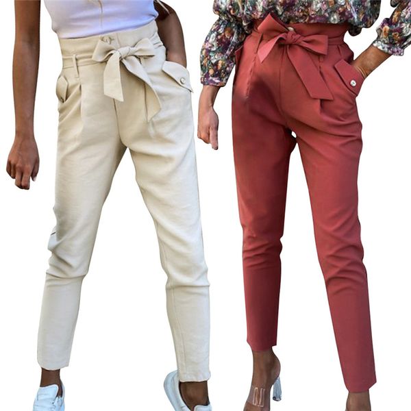 women's pants & capris 2021 arrival women spring autumn casual loose lace up high waist female style trousers, Black;white
women's pants & capris 2021 arrival women spring autumn casual loose lace up high waist female style trousers, Black;white