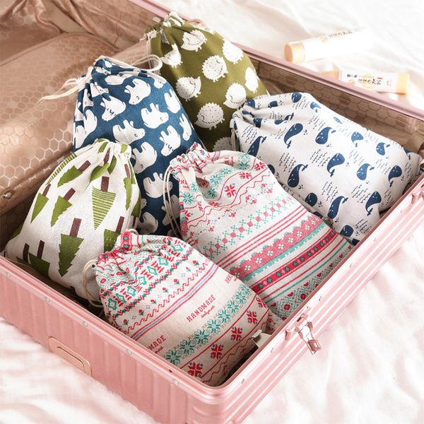 cotton and linen portable tote drawstring bag students small shoes underwear storage bag cartoon travel storage organizers
cotton and linen portable tote drawstring bag students small shoes underwear storage bag cartoon travel storage organizers