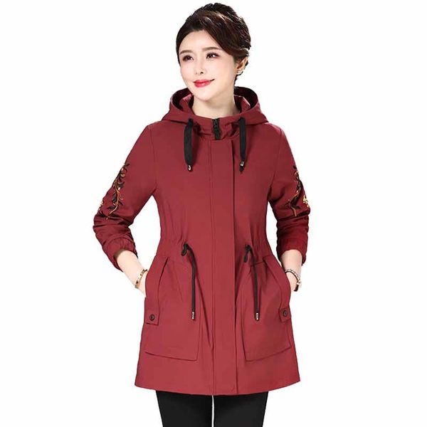 women autumn vintage hooded trench new elegant casual plus size trench long fashion solid color embroidery, Tan;black
women autumn vintage hooded trench new elegant casual plus size trench long fashion solid color embroidery, Tan;black