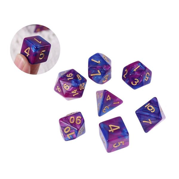 7 polyhedral dices acrylic purple and blue number game opaque dice set for dungeons and dragons mtg table game playing rpg, Black
7 polyhedral dices acrylic purple and blue number game opaque dice set for dungeons and dragons mtg table game playing rpg, Black