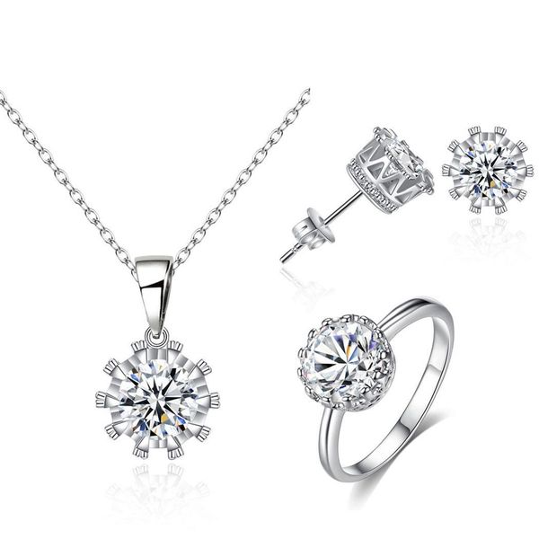 women fashion rhinestone necklace stud earrings wedding, party push back silver ring jewelry set
women fashion rhinestone necklace stud earrings wedding, party push back silver ring jewelry set