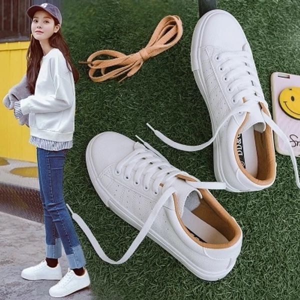 women sneakers leather shoes 2020 spring trend casual flats sneakers female new fashion comfort lace-up vulcanized shoes y200424, Black
women sneakers leather shoes 2020 spring trend casual flats sneakers female new fashion comfort lace-up vulcanized shoes y200424, Black