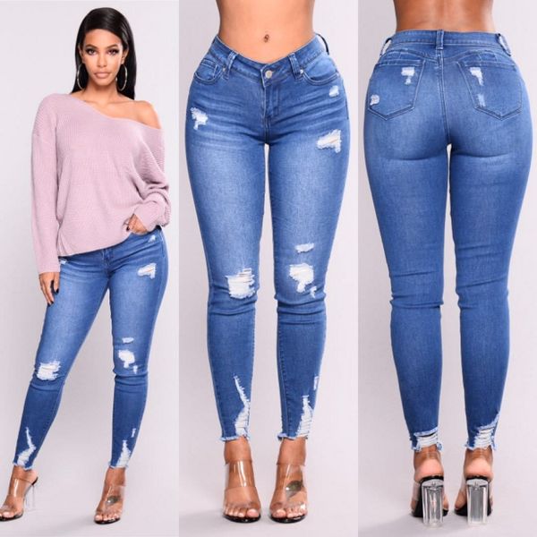 2019 new blue jeans pancil pants women high waist slim hole ripped denim jeans casual stretch skinny trousers
2019 new blue jeans pancil pants women high waist slim hole ripped denim jeans casual stretch skinny trousers