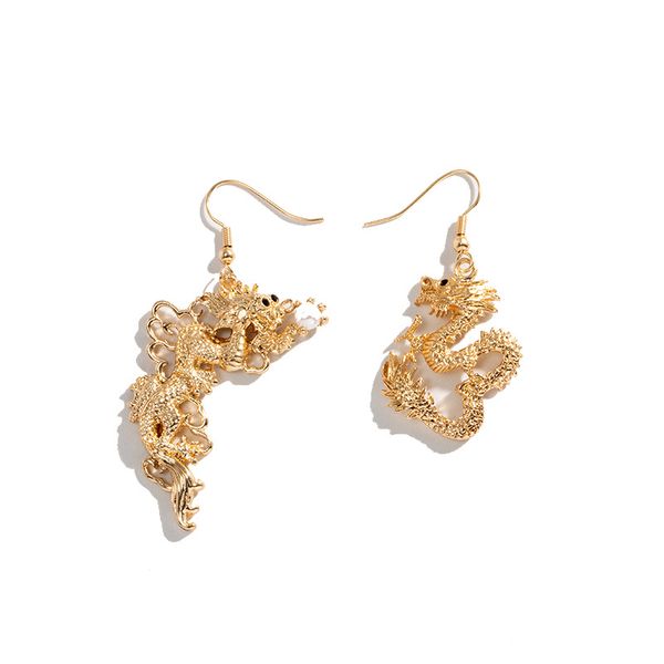korean fashion gold dragon snake earrings, Silver 
korean fashion gold dragon snake earrings, Silver