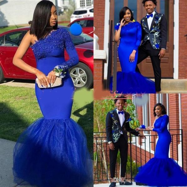 stunning mermaid one shoulder african prom dresses lace royal blue robe de soiree evening gowns celebrity special occasion juniors pageant, Black
stunning mermaid one shoulder african prom dresses lace royal blue robe de soiree evening gowns celebrity special occasion juniors pageant, Black