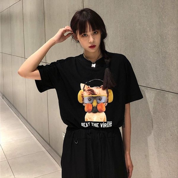 с короткими рукавами женских модулей черного мультфильмом harajuku стиль студент все соответствует половине рукавов моды с коротких рукавами, White
с короткими рукавами женских модулей черного мультфильмом harajuku стиль студент все соответствует половине рукавов моды с коротких рукавами, White