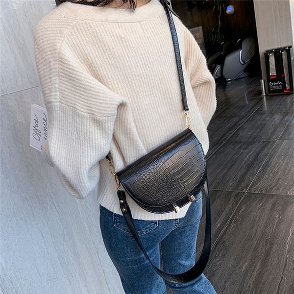 fashion stone alligator pattern leather saddle bag luxury women shoulder bag small round handbag female sling cross-body bags #4
fashion stone alligator pattern leather saddle bag luxury women shoulder bag small round handbag female sling cross-body bags #4