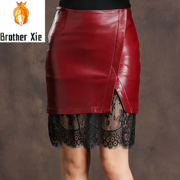 spring autumn women wrap skirt sheepskin genuine leather skirts elegant office ladies elegant lace spliced a line skirt 3xl, Black
spring autumn women wrap skirt sheepskin genuine leather skirts elegant office ladies elegant lace spliced a line skirt 3xl, Black