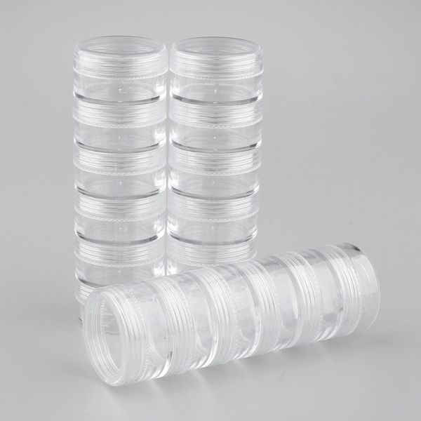 3x 6 layers round stackable clear plastic storage container jar organizer box w/ screw lids for beads crafts small items jewelry findings
3x 6 layers round stackable clear plastic storage container jar organizer box w/ screw lids for beads crafts small items jewelry findings