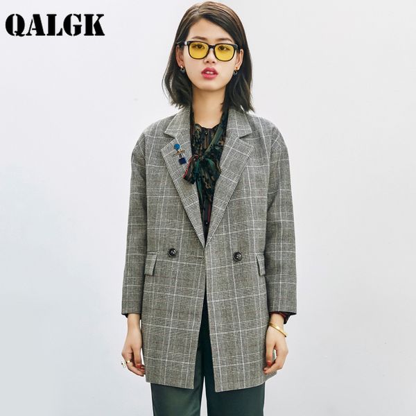 koreaanse vintage fashion en najaar vrouwelijke blazers plaid double breasted slim suits jassen lange mouwen vrouw blazersjassen, White;black
koreaanse vintage fashion en najaar vrouwelijke blazers plaid double breasted slim suits jassen lange mouwen vrouw blazersjassen, White;black