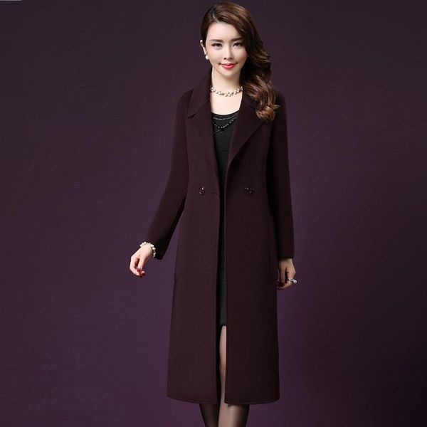 2019 autumn winter new women plus size solid long wool blends double breasted cashmere overcoat thick loose woolen coat female, Black
2019 autumn winter new women plus size solid long wool blends double breasted cashmere overcoat thick loose woolen coat female, Black