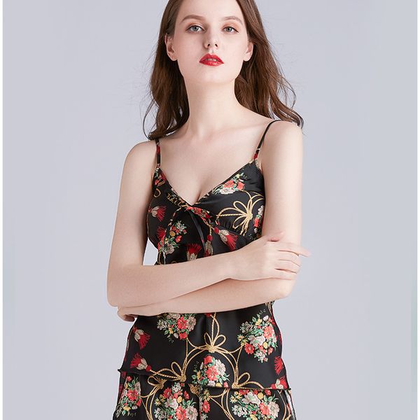 women's sleepwear women pajamas summer pijama mujer backless sling short sleeveless pyjamas ladies soft satin silk camisola female, Black;red
women's sleepwear women pajamas summer pijama mujer backless sling short sleeveless pyjamas ladies soft satin silk camisola female, Black;red