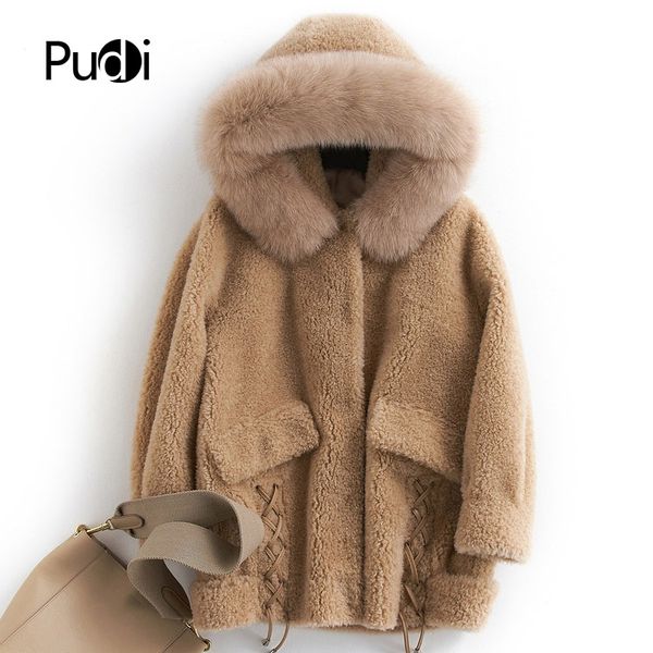 aorice b181097 women's winter warm real wool fur jacket with hood collar leisure girl coat lady jacket over size parka, Black
aorice b181097 women's winter warm real wool fur jacket with hood collar leisure girl coat lady jacket over size parka, Black
