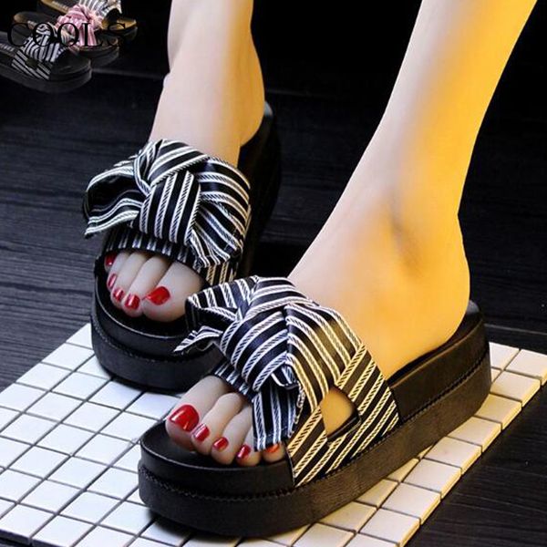 coolsa women's summer non-slip beach flip flops outdoor bow striped slippers indoor home shoes mid-heel sandals women slides hot, Black
coolsa women's summer non-slip beach flip flops outdoor bow striped slippers indoor home shoes mid-heel sandals women slides hot, Black