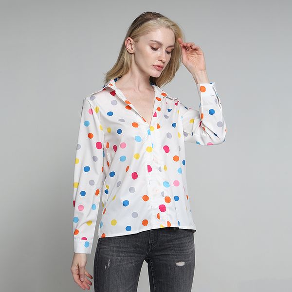 summer long sleeve polka dot shirts vintage turn collar shirt female causal formal work ladies blouses blusa feminine, White
summer long sleeve polka dot shirts vintage turn collar shirt female causal formal work ladies blouses blusa feminine, White