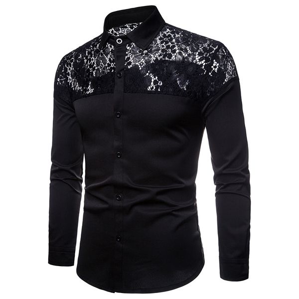 mens shirts long sleeve 2018 autumn new fashion slim fit lace shoulder mens business shirts camisa masculina, White;black
mens shirts long sleeve 2018 autumn new fashion slim fit lace shoulder mens business shirts camisa masculina, White;black