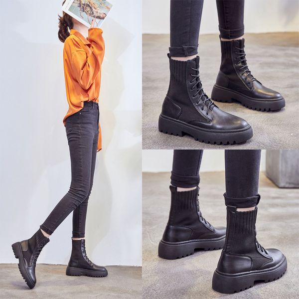 european station classic martin boots female autumn and winter 2019 new european and american leisure beautiful fashioned female shoes, Black
european station classic martin boots female autumn and winter 2019 new european and american leisure beautiful fashioned female shoes, Black