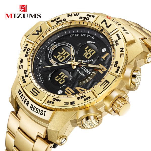 mizums men watch chronograph sport mens watches waterproof led digital quartz gold watch men relogio masculino, Slivery;brown
mizums men watch chronograph sport mens watches waterproof led digital quartz gold watch men relogio masculino, Slivery;brown