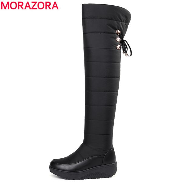 morazora 2019 wedges platform snow boots lace up thigh high boots thick fur winter over the knee ladies footwear, Black
morazora 2019 wedges platform snow boots lace up thigh high boots thick fur winter over the knee ladies footwear, Black
