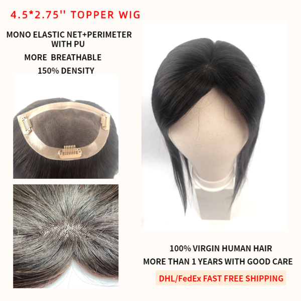 hair pieces k.s 4.5*2.75'' virgin human er breathable mono pu base with clip in toupee remy hairpiece 150% density, Black;brown
hair pieces k.s 4.5*2.75'' virgin human er breathable mono pu base with clip in toupee remy hairpiece 150% density, Black;brown
