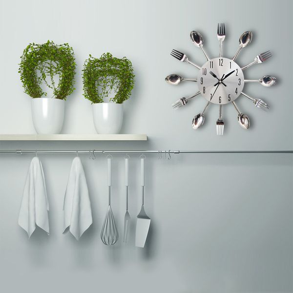 eco-friendly cutlery metal kitchen wall clock spoon fork creative quartz wall mounted clocks modern design decorative horloge murale
eco-friendly cutlery metal kitchen wall clock spoon fork creative quartz wall mounted clocks modern design decorative horloge murale