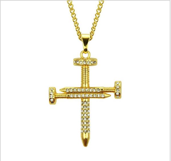 new fashion necklace in europe and america, hip-hop personality screw cross necklace, diamond pendant personality necklace, Silver
new fashion necklace in europe and america, hip-hop personality screw cross necklace, diamond pendant personality necklace, Silver
