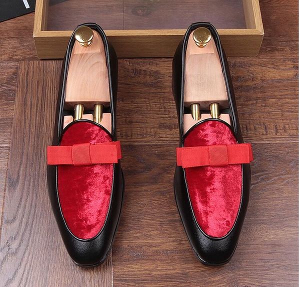 two color genuine leather stitching with bowtie men designer handmade luxurious flats men's banquet classic loafers, Black
two color genuine leather stitching with bowtie men designer handmade luxurious flats men's banquet classic loafers, Black